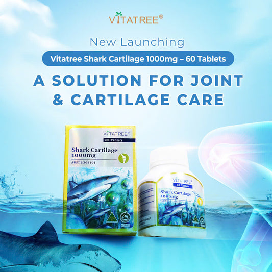 [NEW LAUNCHING] Vitatree Shark Cartilage 1000mg 60 Tablets - A Solution for Joint & Cartilage Care