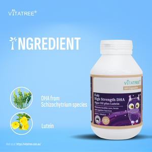 Vitatree Kids High Strength DHA Algae Oil plus Lutein 60 Capsules